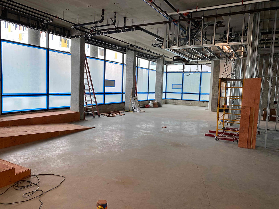 interior of a building retail space under construction