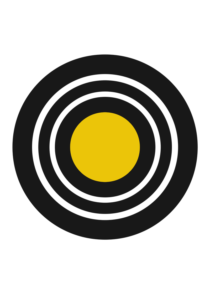 Black, white and golden yellow adinkra symbol - circle